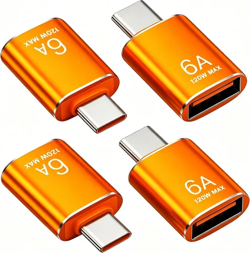 Vista 13 de BOMIE Adaptador USB C a USB, paquete de 10 unidades, 6A 120 W, carga rápida, transferencia de datos de 10 Gbps, USB C macho a USB 3.2 hembra OTG