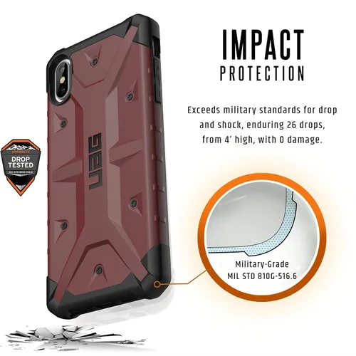 Vista 3 de URBAN ARMOR GEAR UAG - Funda para iPhone Xs Max [pantalla de 6.5 pulgadas] Pathfinder ligera y resistente [Carmine] funda militar para iPhone