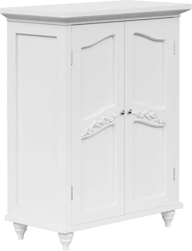 Vista 8 de Gabinete de piso de dos puertas Elegant Home Fashion Vera , Madera, metal, Blanco