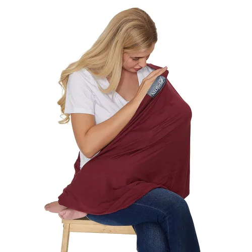 Vista 10 de NeoTech Care Bufanda de lactancia materna para bebé Tela suave (azul)