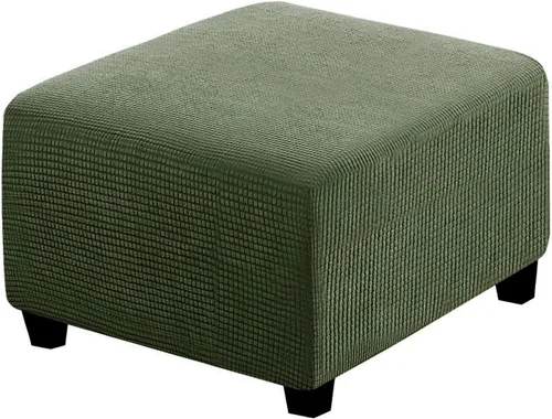 Vista 15 de Fundas otomanas cuadradas de jacquard, fundas otomanas plegables, protector de taburete de almacenamiento plegable, parte inferior elástica