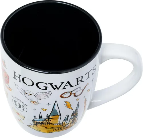 Vista 4 de Silver Buffalo Harry Potter Hogwarts Destination Jumbo - Taza de cerámica curvada, 25 onzas