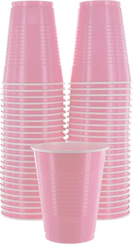 Vista 11 de Amcrate Vasos desechables, vasos de plástico negros de 18 onzas, fuertes y resistentes para bodas, Navidad, Halloween, paquete de 50