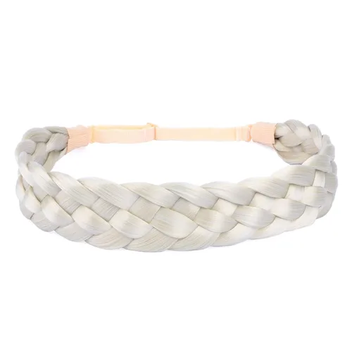 Vista 26 de Diadema clásica de cabello sintético trenzado de 5 hebras, trenzas gruesas y anchas, extensión de cabello con elástico para mujeres y niñas