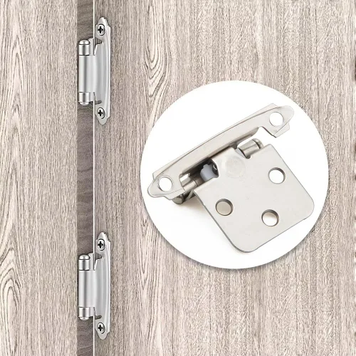 Vista 9 de Silverline 6 pares de bisagras de gabinete de cierre automático, para puerta de cocina con superposición variable, níquel satinado cepillado