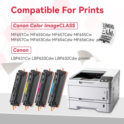 Vista 3 de LEMERO Cartuchos de tóner 067 compatibles con Canon 067 067H, juego de cartuchos de tóner para impresora Canon MF656Cdw MF654Cdw MF653Cdw LBP632Cdw