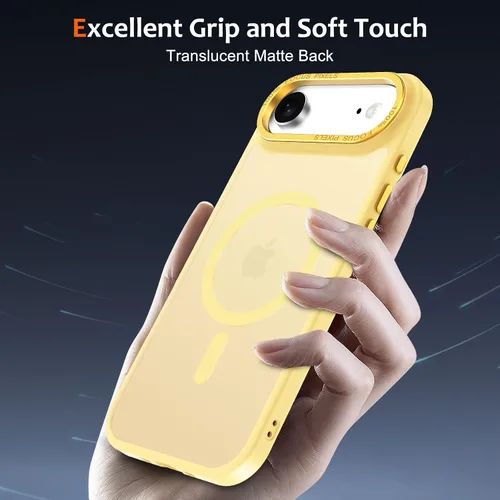 Vista 1207 de Anuck - Funda magnética para iPhone 11 compatible con MagSafe, carcasa trasera mate translúcida dura, borde de TPU, delgada, resistente a impactos