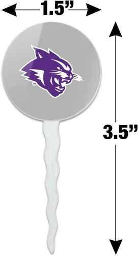 Vista 6 de Abilene Christian - Juego de 6 palillos para cupcakes con logotipo secundario