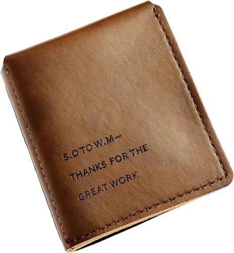 Vista 3 de costumebase WALTER MITTY WALLET secret life cuero genuino hecho a mano marrón, Marrón
