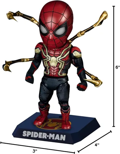 Vista 7 de Beast Kingdom Spider-Man: No Way Home: Spider-Man - Figura de acción de ataque de huevo de traje integrado, multicolor