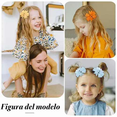 Vista 5 de Choicbaby Lazos para el cabello de 3 pulgadas para niñas, cinta de grogrén, accesorios para el cabello con lazo de clip de cocodrilo para niñas