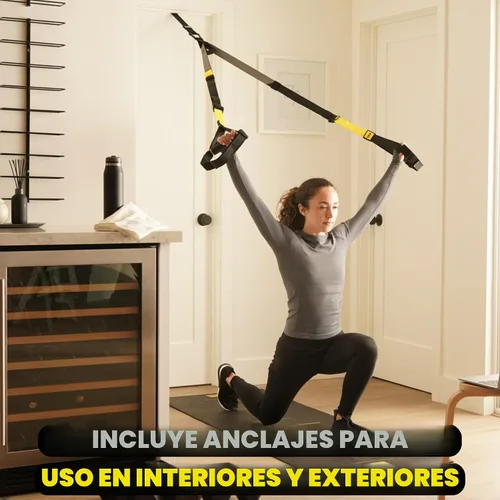 Vista 9 de TRX Formación. Entrenador de suspensión basic kit + ancla para puerta, complete full body entrenamientos para el hogar y en la carretera.