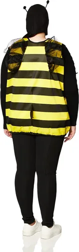 Vista 3 de Forum Novelties disfraz de abeja tamaño grande para mujer, PLUS, Negro Amarillo