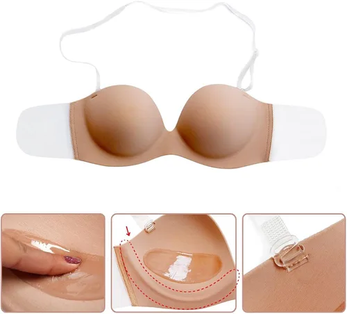 Vista 3 de JUST BEHAVIOR Sujetadores autoadhesivos invisibles sin tirantes para mujer