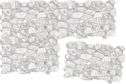 Vista 6 de Retro-Art - Paneles de pared 3D, paquete de 5, piedra silvestre en gris, PVC, 38.7 x 25 pulgadas, cubre 33.59 pies cuadrados, 244 WG