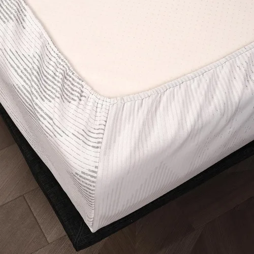 Vista 4 de Protector de colchón Queen con parte superior dividida, tela refrescante de grafeno, suave, transpirable y regula la temperatura, ajuste cómodo