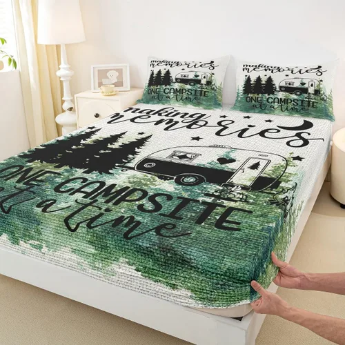 Vista 38 de Sábana bajera ajustable con estampado de leopardo, tamaño individual, juego de ropa de cama rústica con rayas de piel de cebra, decoración