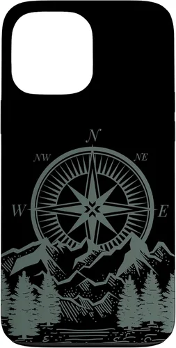 Vista 23 de iPhone 16 Compass Nautical Aesthetic Tree Mountains Landsacpe Case