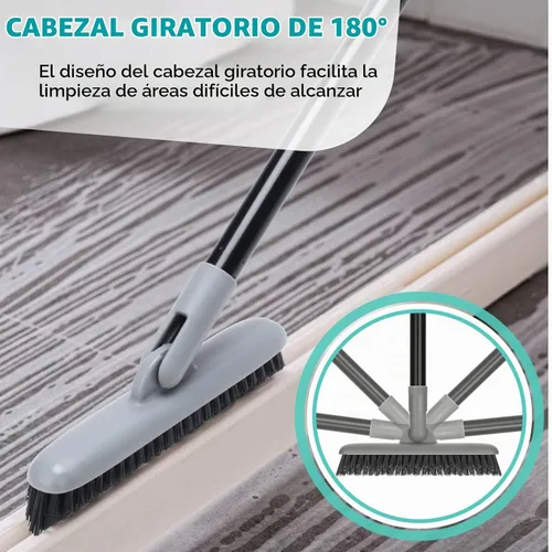 Vista 5 de Cepillo de lechada con mango largo, herramienta limpiadora de azulejos de 49 pulgadas para ducha, fregadora de pisos para limpieza de baño