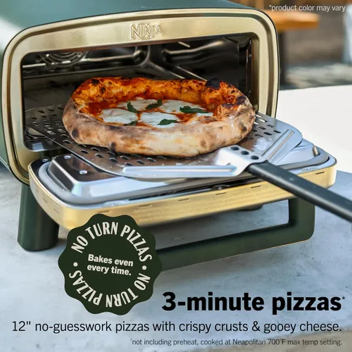Vista 3 de Ninja Artisan MO201BL1 - Horno de pizza para exteriores, 12 pulgadas, pizza de 3 minutos, napolitano, corteza fina, New York Chicago, personalizado