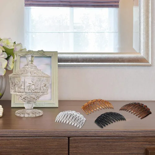 Vista 3 de WILLBOND 16 piezas de accesorios para peine de pelo para mujer, peines laterales franceses, clips decorativos de plástico para mujeres, velo de boda