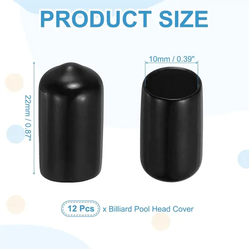 Vista 2 de Cubierta de punta de piscina, protector de taco de goma, cubierta de cabeza duradera para piscina de billar, accesorio de billar portátil inferior