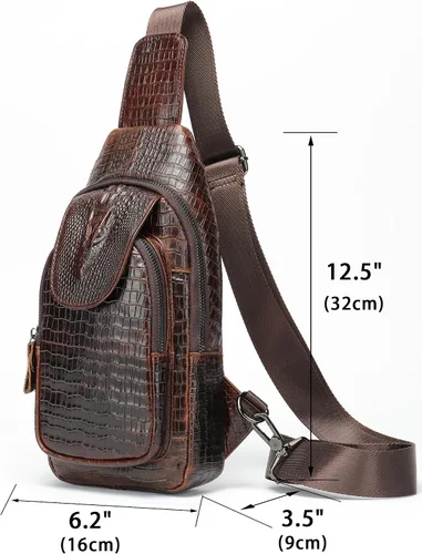 Vista 209 de LUKZIJAES Bolso bandolera de cuero genuino para hombre