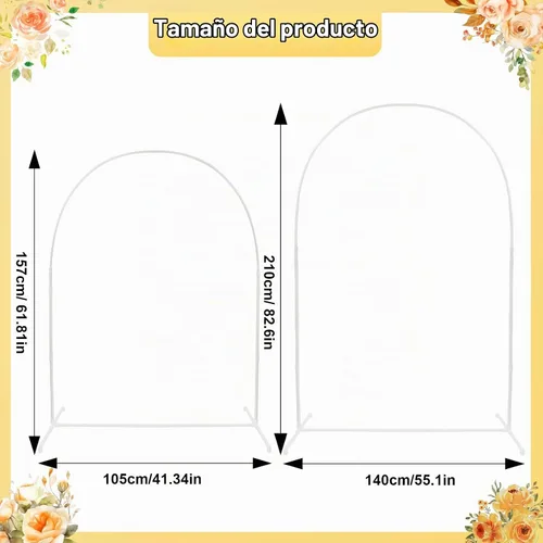 Vista 3 de Kit de arco de globos ligero desmontable de PVC de 5.2 pies
