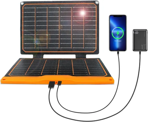 Vista 10 de Cargador de panel solar plegable con carga de puerto USB para smartphone, banco de energía, dispositivos pequeños (2 piezas de 6 W)