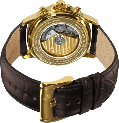Vista 2 de Stuhrling Prestige 362.333K2 Reloj de pulsera mecánico de piel con correa de cocodrilo para hombre