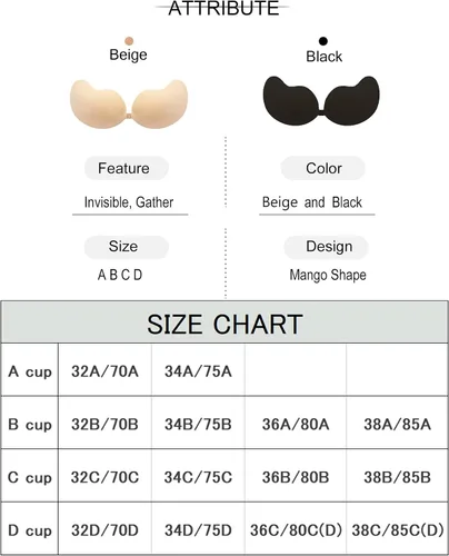 Vista 5 de MITALOO Push up Strapless Self Adhesive Plunge Bra Invisible Backless Sticky Bras