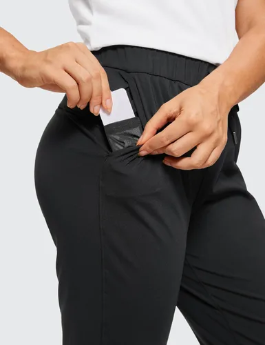 Vista 4 de Pantalón largo CRZ YOGA para mujer, elástico, con cordón, pantalón de deporte con bolsillos