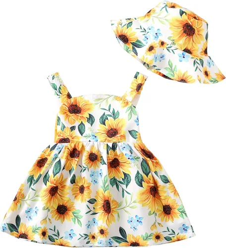 Vista 20 de Vestido para bebé recién nacida niña pequeña Vestido para niña pequeña de cuello halter sin mangas con flores Vestido de verano para niña de espalda