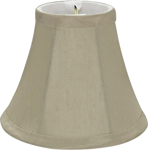 Vista 3 de Aspen Creative 30008 Lámpara de araña con forma de campana pequeña, color beige, parte superior de 3 pulgadas x 6 pulgadas inferior x 5 pulgadas