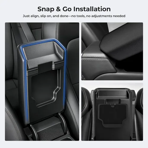 Vista 5 de Shademax Funda para reposabrazos de consola central para Tesla Model Y Juniper 2025-2026 / Modelo 3 Highland 2024-2026, antideslizante, impermeable