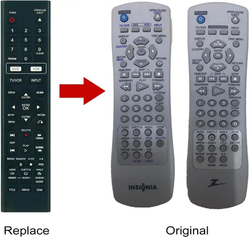 Vista 2 de 6711R1P081G 6711R1P081V Control remoto de repuesto para Insignia Zenith DVD/VCR Combo IS-DVD040924 IS-DVD040924A DVD040924 DVD040924A XBV613 XBV713
