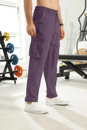 Vista 6 de Pantalones de carga para hombre, ligeros, tácticos, para senderismo, ajuste clásico, múltiples bolsillos