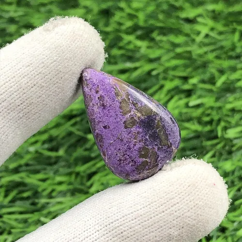 Vista 3 de Lote de cabujón suelto de piedras preciosas puritas moradas naturales de 100 unidades para la fabricación de joyas, 3-4 unidades., Gema, Purpurita
