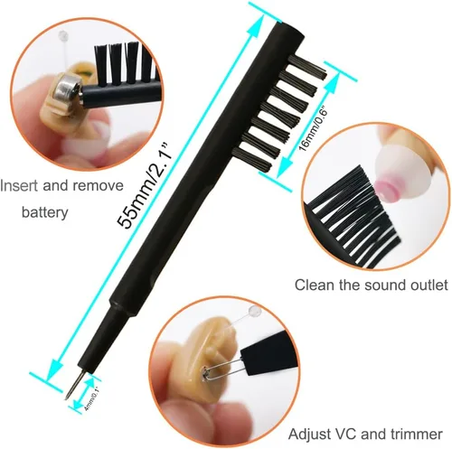 Vista 4 de Kit de limpieza de audífonos de 12 piezas con bucle de cera, estuche de almacenamiento Also for earbuds and headphones, includes magnet, vent