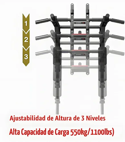Vista 3 de HAKENO Multifunctional Wall Mounted Pull Up Bar/Chin Up bar,Dip Station for Indoor Home Gym Workout,Power Tower Set Gym Equipment 800LBS