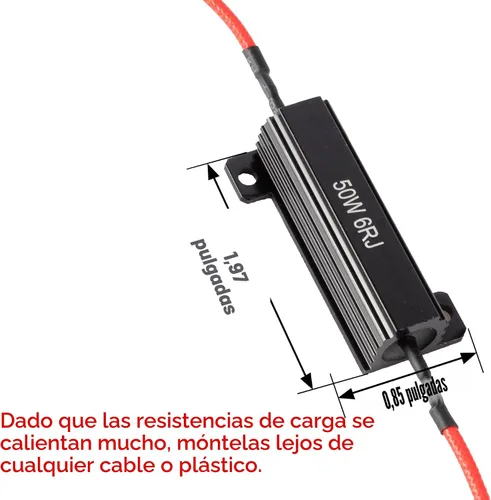 Vista 2 de iBrightstar Resistencias de carga de 50W 6ohm para Fix LED Bulb Fast Hyper Flash Turn Signal Blink Error Code Negro