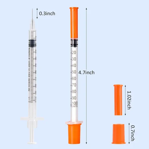 Vista 7 de Paquete de 100 jeringas U-100 0.03 fl oz/cc 31G 5/16" (8mm)