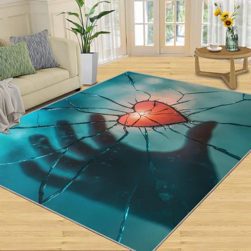 Vista 29 de Cyberpunk Rugs for Bedroom, Neon Head Area Rug, Neon Art Rugs for Living Room, Indoor Non-Slip Rug, Machine Washable Carpet for Front Entrance Floor