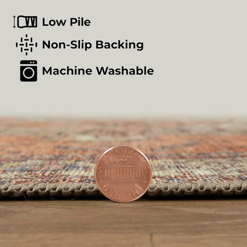 Vista 16 de GLN Rugs Traditional Collection - Alfombra de felpilla lavable a máquina, tradicional lavable, antideslizante, alfombra de felpilla de pelo corto