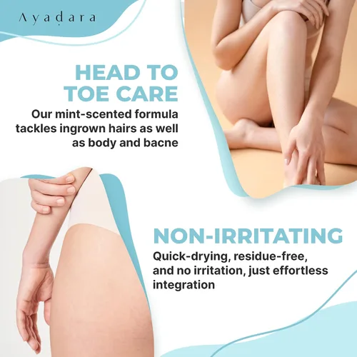 Vista 6 de Loción y crema para eliminar el acné de glúteos, 8 onzas con ácido salicílico, crema suavizante para glúteos y loción limpiadora para mujeres