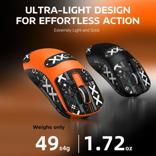 Vista 5 de ATTACK SHARK X3 - Mouse inalámbrico ligero para juegos con tri-modo 2.4G/USB-C con cable/Bluetooth, 26K DPI, sensor óptico PAW3395, interruptor