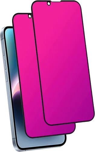 Vista 19 de Paquete de 2 protectores de pantalla de privacidad para iPhone 11 Pro Max/XS Max, vidrio templado antiespía, efecto espejo colorido degradado