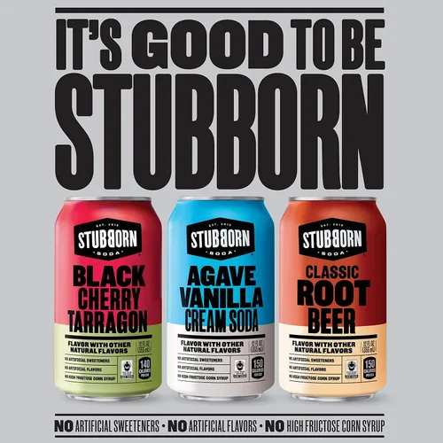 Vista 3 de STUBBORN SODA, Paquete variado de 3 sabores, latas de 12 onzas (paquete de 12)