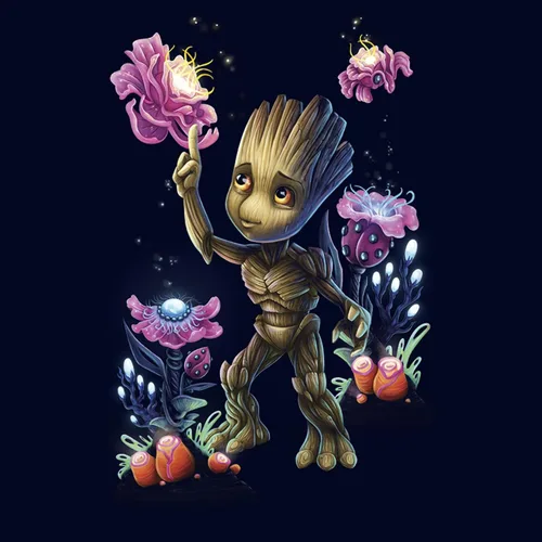 Vista 2 de Marvel Camiseta Universe Groot Plants No Bg para hombre