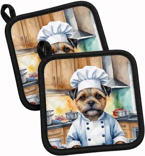 Vista 164 de Caroline's Treasures Coton de Tulear El Chef Par de Agarraderas de Ollas de Cocina Resistentes al Calor Juegos de Agarraderas de Ollas Almohadillas